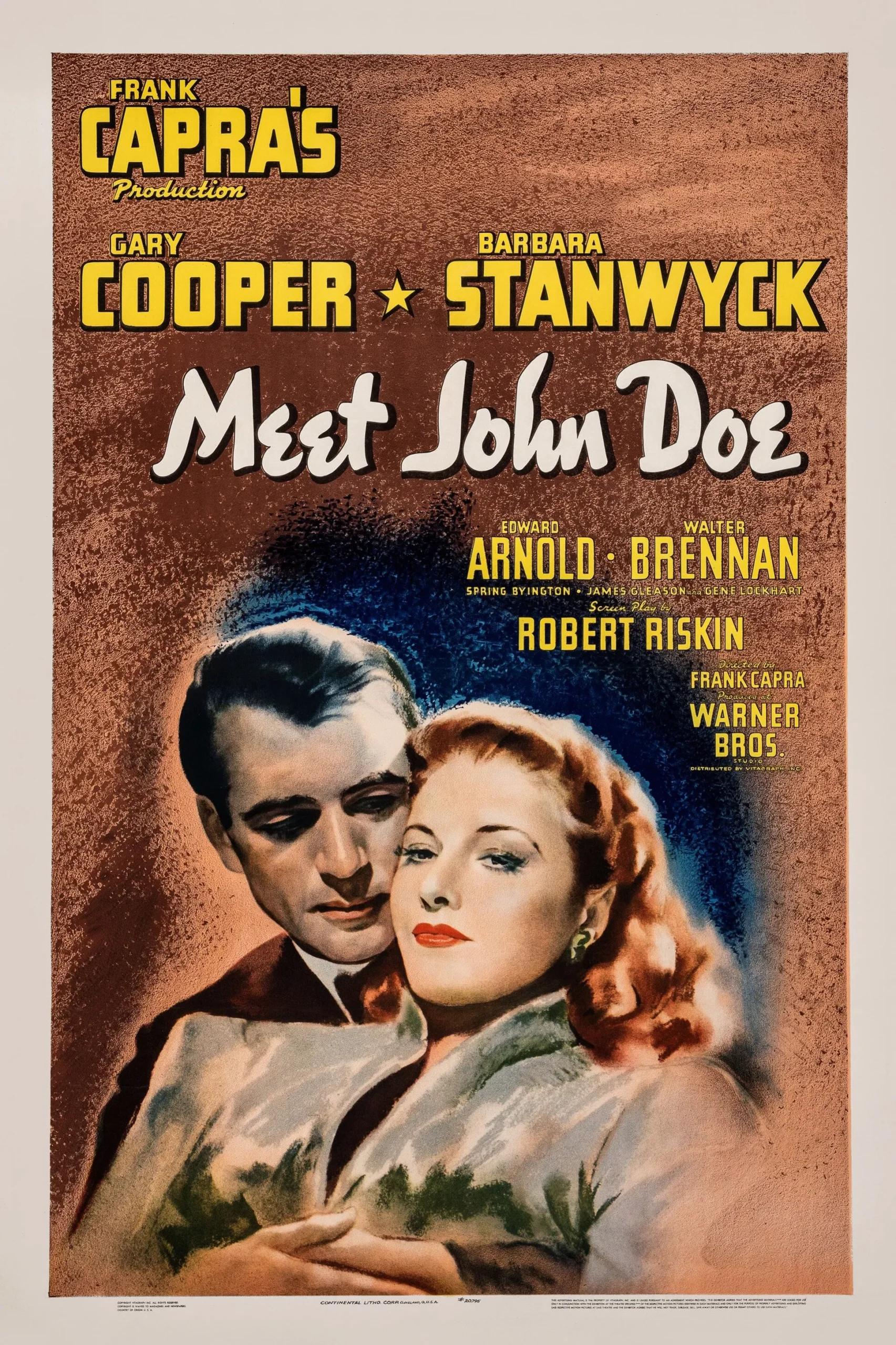 Meet John Doe 1941 Portrait Movie Poster image.
